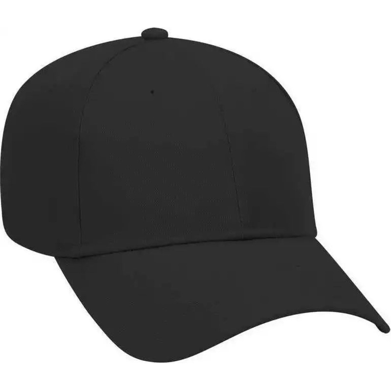 OTTO 19-061 Cotton Twill Low Profile Pro Style Cap with Fabric Adjustable Hook – Black