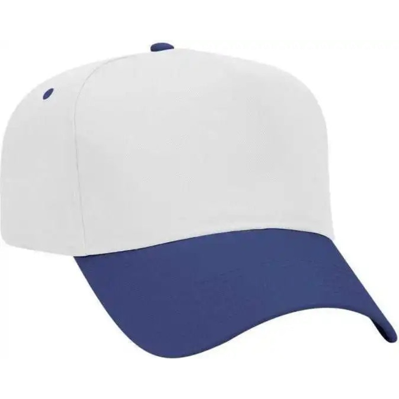 OTTO 31-069 Twill 5 Panel Pro Style Cap – Royal White