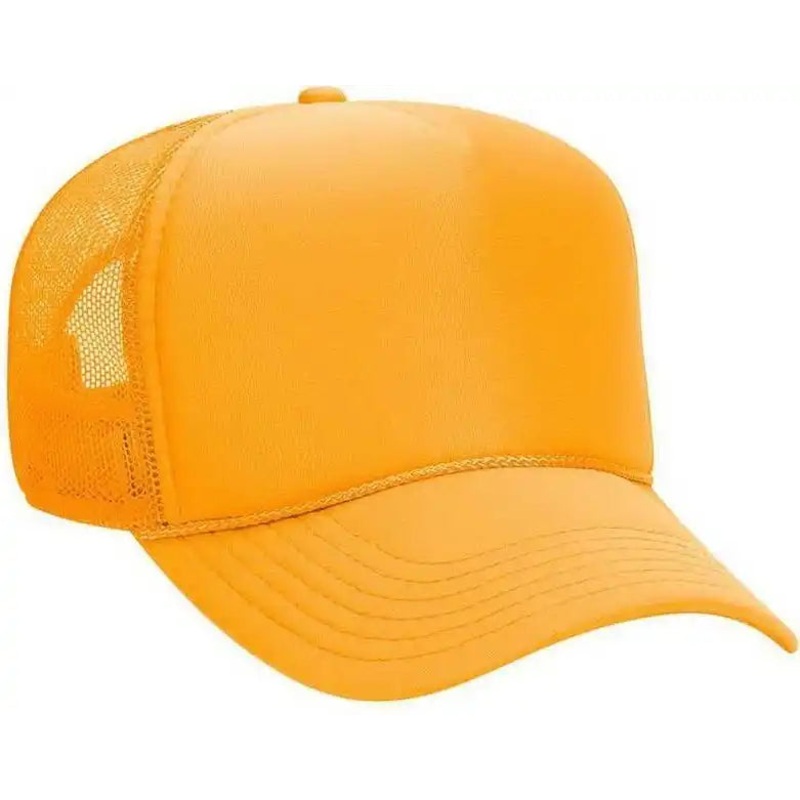 OTTO 32-467 Polyester Foam Front 5 Panel Pro Style Mesh Back Cap – Gold