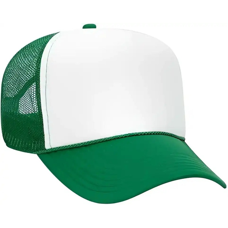 OTTO 32-467 Polyester Foam Front 5 Panel Pro Style Mesh Back Cap – Kelly White Kelly