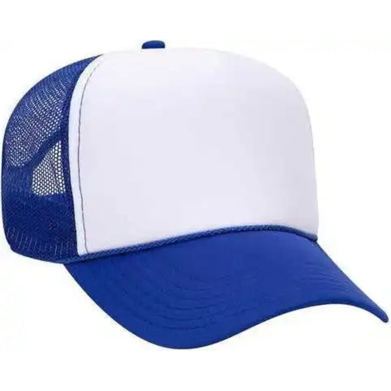 OTTO 32-467 Polyester Foam Front 5 Panel Pro Style Mesh Back Cap – Royal White Royal