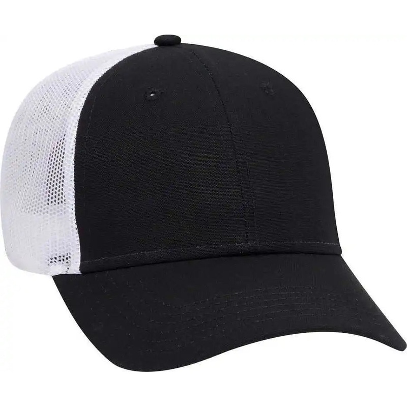 OTTO 83-1273 Cotton Canvas Mesh Back Low Profile Baseball Cap – Black Black Gray