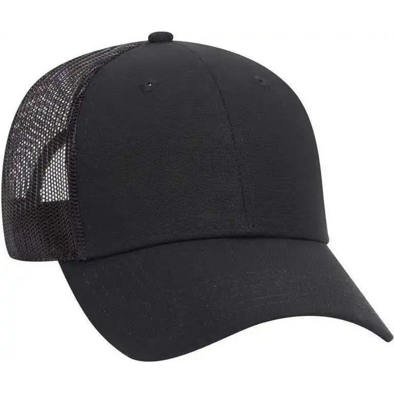 OTTO 83-1273 Cotton Canvas Mesh Back Low Profile Baseball Cap – Black