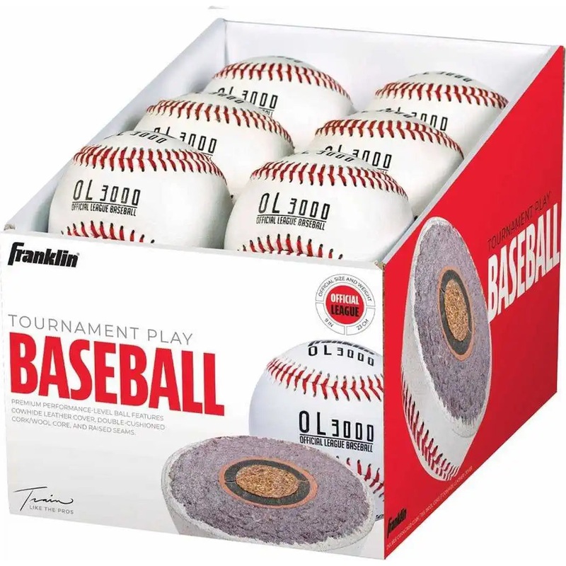 Franklin OL3000 Tournament Baseballs (12 balls) – White
