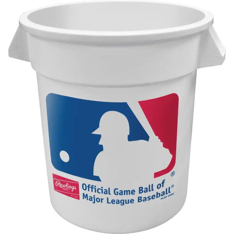 Rawlings 10-Gallon Empty Baseball Bucket – White