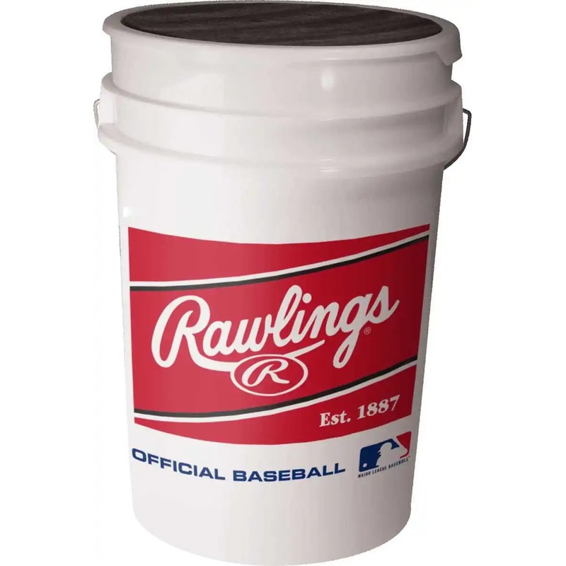Rawlings 6-Gallon Empty Baseball Bucket – White