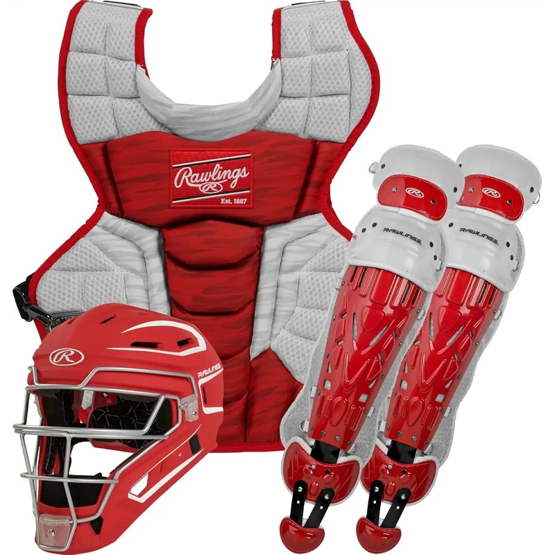 Rawlings Velo 2.0 Youth Catcher’s Set – Scarlet White