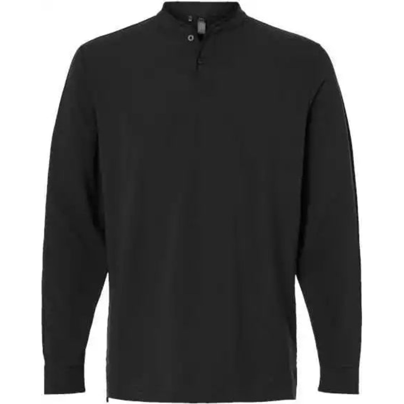 Adidas A597 Henley Long Sleeve Tee – Black