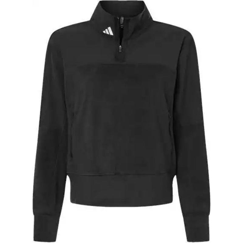 Adidas A601 Women’s Fleece Quarter-Zip Pullover – Black