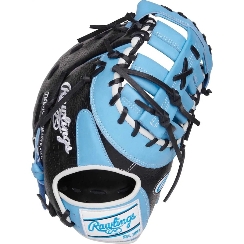 Rawlings Heart of the Hide Bruiser 13.00 1st Base Mitt PRORDCT-10CB – Columbia Blue Black White