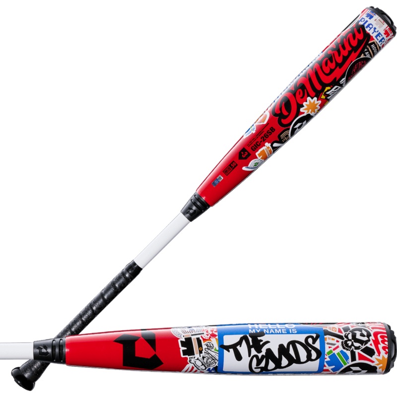 DeMarini 2026 The Goods Sticker Bomb (-3) BBCOR Baseball Bat WBD2653010 – Black Red