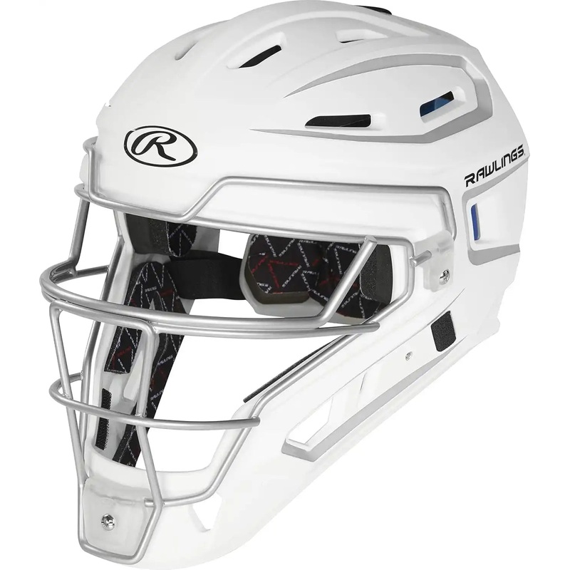 Rawlings Velo Catcher’s Helmet Youth Junior CHV27J – White Silver