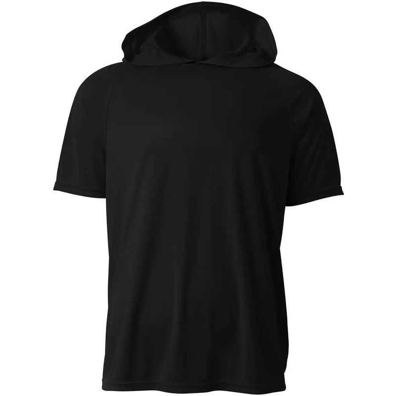 A4 N3408 Short Sleeve Hooded Tee – Black