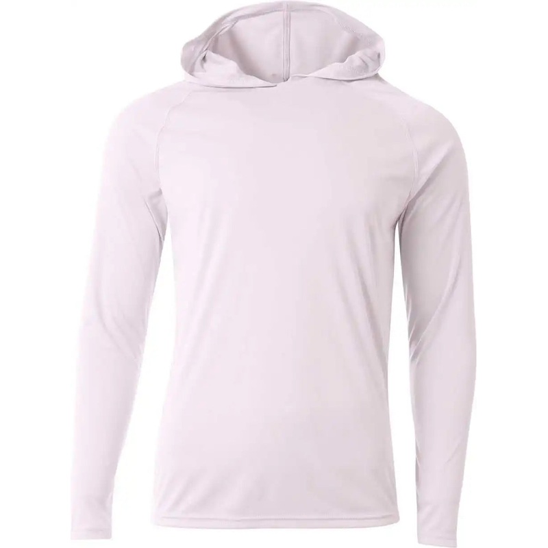 A4 N3409 Long Sleeve Hooded Tee – White