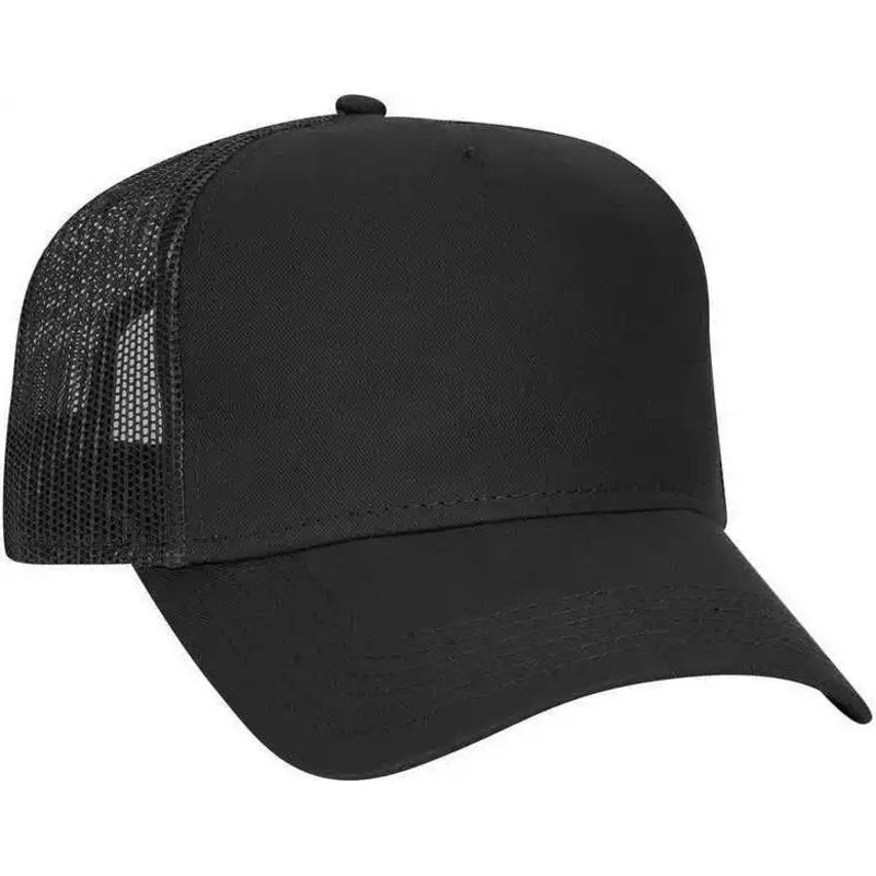 OTTO 102-664 Cotton Twill 5 Panel Low Profile Pro Style Mesh Back Cap – Black