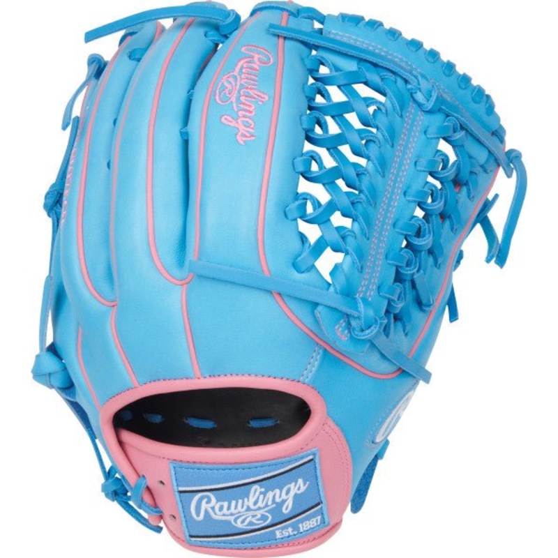 Rawlings Heart of the Hide 12.75 Outfield Glove PROR3319-4CB – Columbia Blue Pink