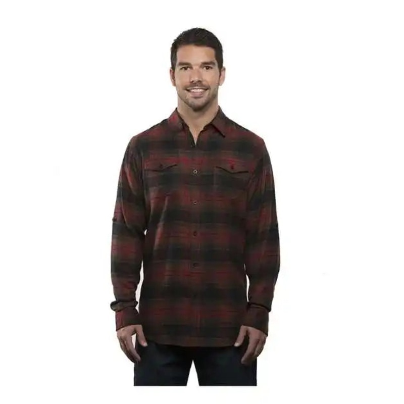Burnside 8210 Yarn-Dyed Long Sleeve Flannel Shirt – Crimson