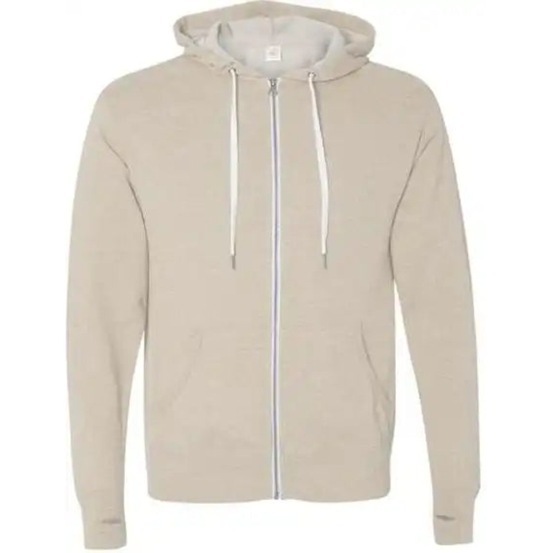 Independent Trading Co PRM90HTZ Unisex Heathered French Terry Full-Zip Hooded Sweatshirt – Oatmeal Heather