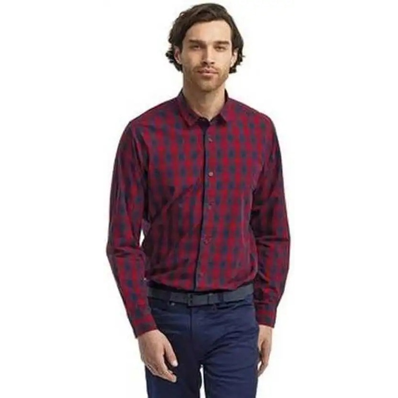 Artisan Collection by Reprime RP250 Men’s Mulligan Check Long-Sleeve Cotton Shirt – Redark Navy