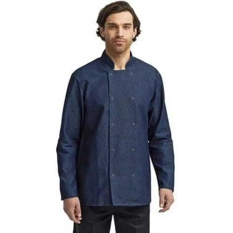 Artisan Collection by Reprime RP660 Unisex Denim Chef’s Coat – Blue Denim