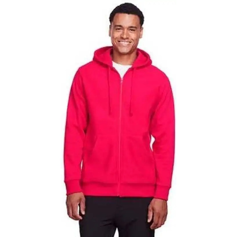 Team 365 TT95 Men’s Zone Hydrosport Heavyweight Full-Zip Hooded Sweatshirt – Sport Red