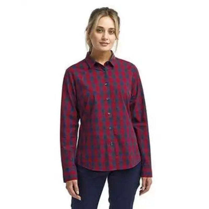 Artisan Collection by Reprime RP350 Ladies’ Mulligan Check Long-Sleeve Cotton Shirt – Redark Navy