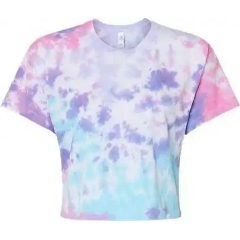 Colortone 1050 Women’s Tie-Dyed Crop T-Shirt – Cotton Candy