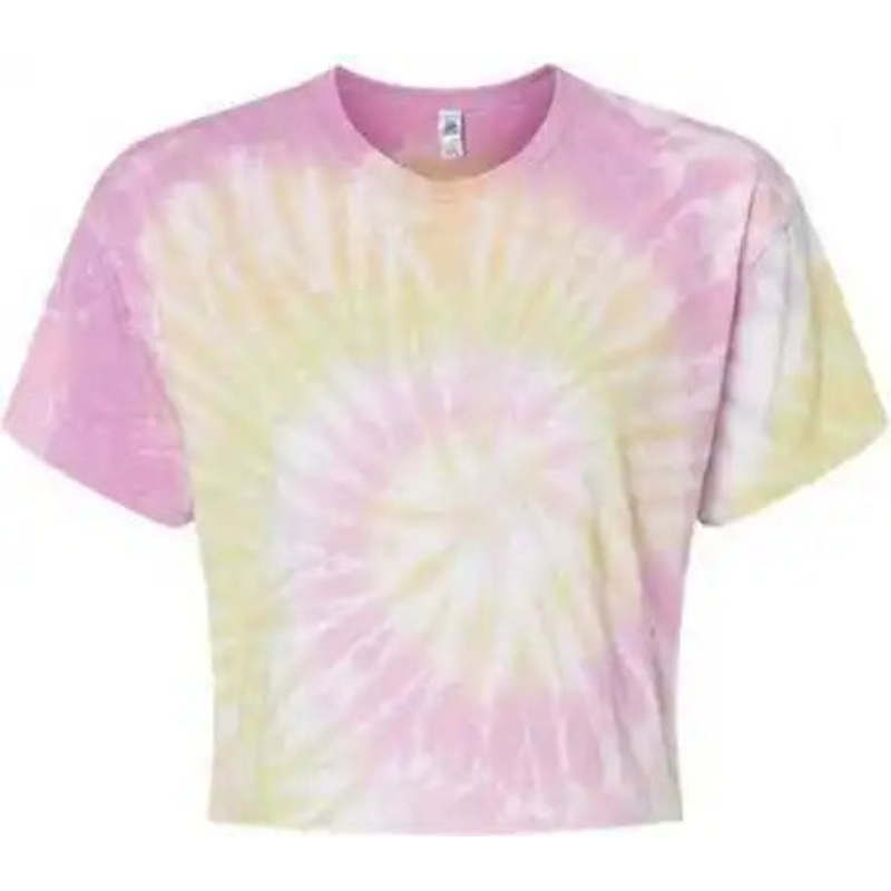 Colortone 1050 Women’s Tie-Dyed Crop T-Shirt – Desert Rose