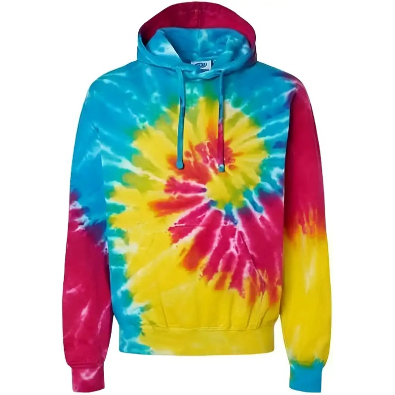 Colortone 8777 Tie-Dyed Hooded Sweatshirt – Reactive Rainbow