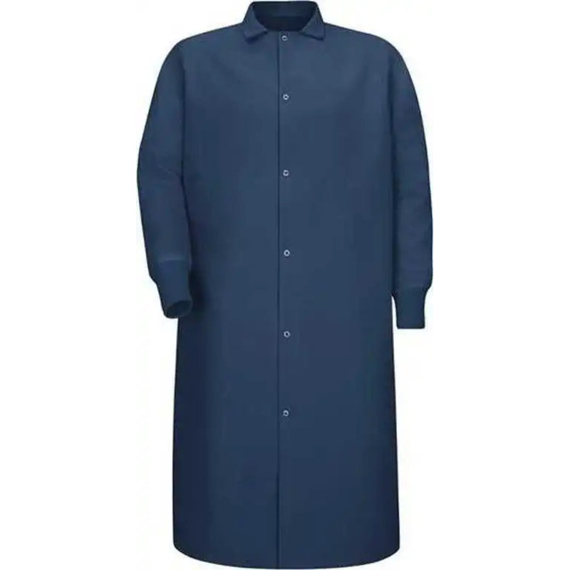 Red Kap KS60 Gripper-Front Pocketless Butcher Coat With Knit Cuffs – Navy