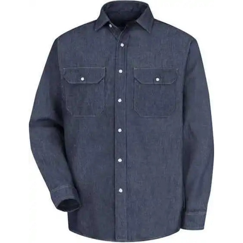 Red Kap SD78L Deluxe Denim Long Sleeve Shirt Long Sizes – Denim