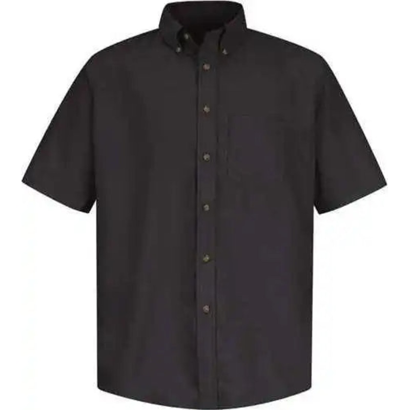 Red Kap SP80L Poplin Short Sleeve Dress Shirt – Long Sizes – Black
