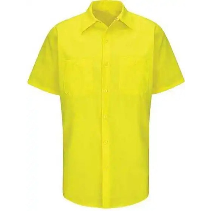 Red Kap SY24L Enhanced & Hi-Visibility Work Shirt – Long Sizes – Fluorescent Yellow