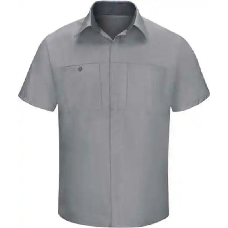 Red Kap SY42L Performance Plus Short Sleeve Shop Shirt with Oilblok Technology – Long Sizes – Light Gray Charcoal