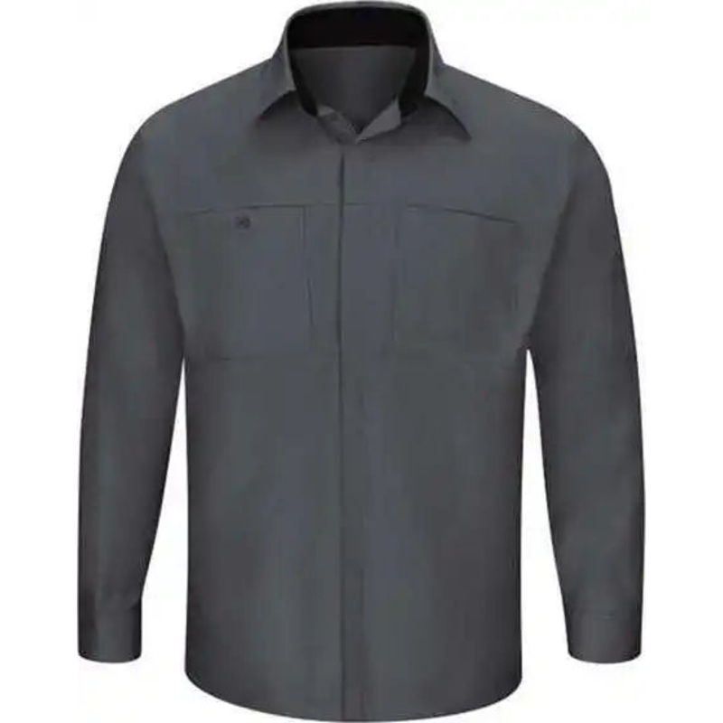 Red Kap SY32L Performance Plus Long Sleeve Shirt with OilBlok Technology – Long Sizes – Charcoal Black