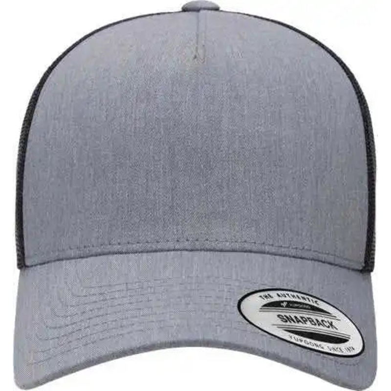 Yupoong 6506 Five-Panel Retro Trucker Cap – Heather Black