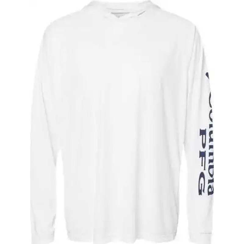 Columbia 212482 PFG Terminal Tackle Hooded Long Sleeve T-Shirt – White Nightshade