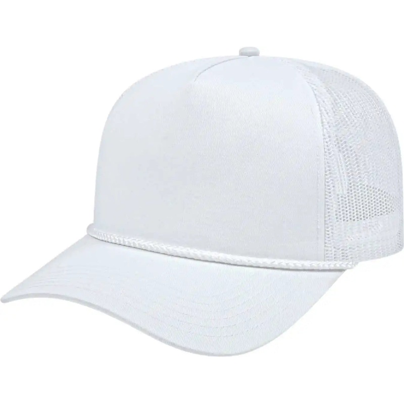 Cap America i5011 Value Rope Trucker Mesh Back Cap – White