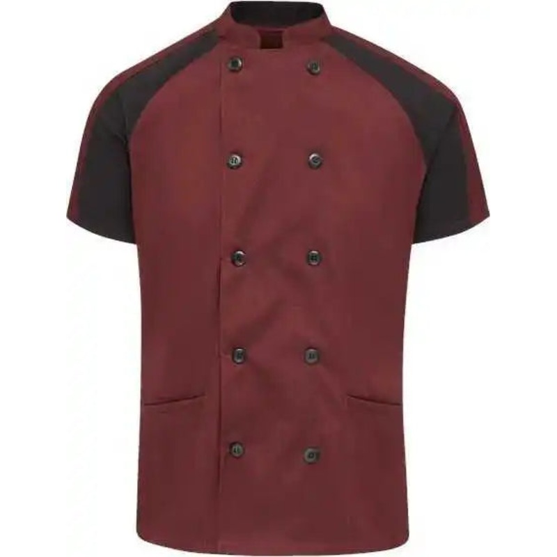 Chef Designs 051W Women’s Airflow Raglan Chef Coat – Merlot Heather Black Mesh
