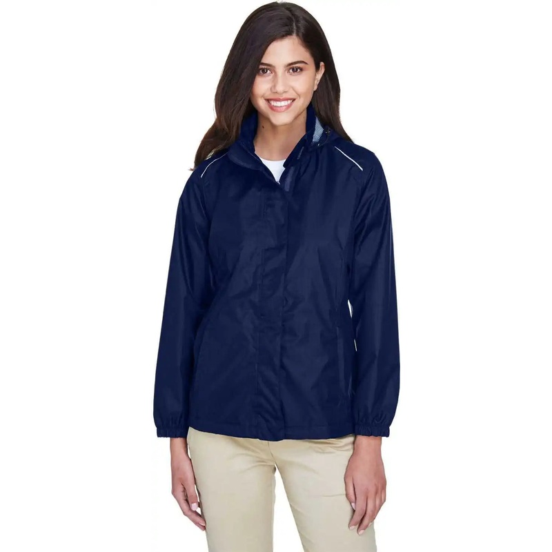 CORE365 78185 Ladies’ Climate Seam-Sealed Lightweight Variegated Ripstop Jacket – Navy