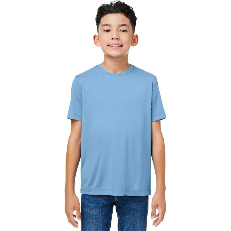 CORE365 CE10Y Youth Capital Performance T-Shirt – COLUMBIA BLUE