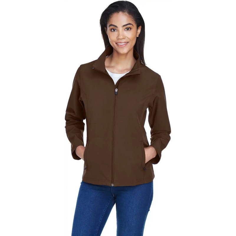 Team 365 TT80W Ladies’ Leader Soft Shell Jacket – Sport Dark Brown