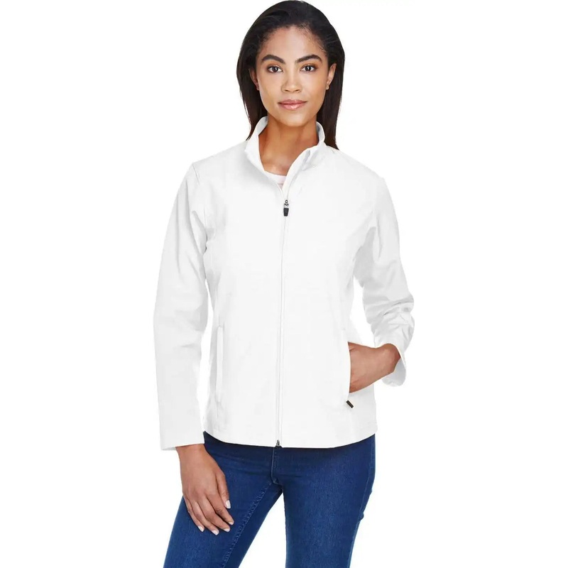 Team 365 TT80W Ladies’ Leader Soft Shell Jacket – White