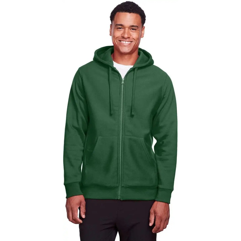 Team 365 TT95 Men’s Zone Hydrosport Heavyweight Full-Zip Hooded Sweatshirt – Sport Dark Green
