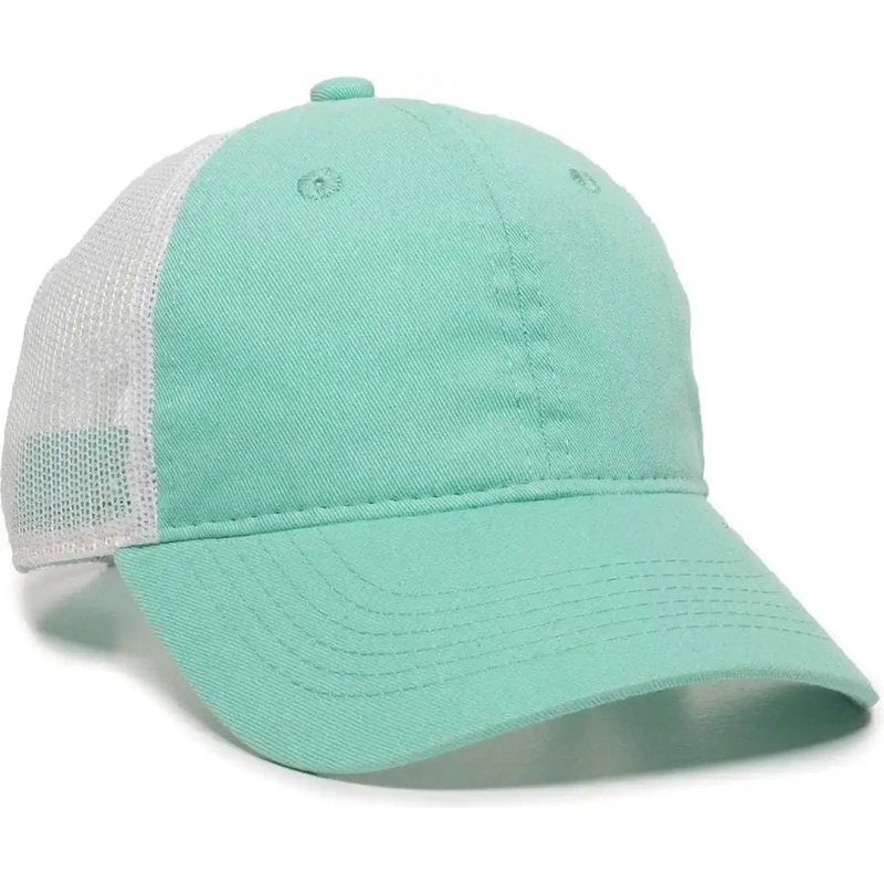 OC Sports FWT-130 Garment Wash Mesh Back Baseball Cap – Mint White