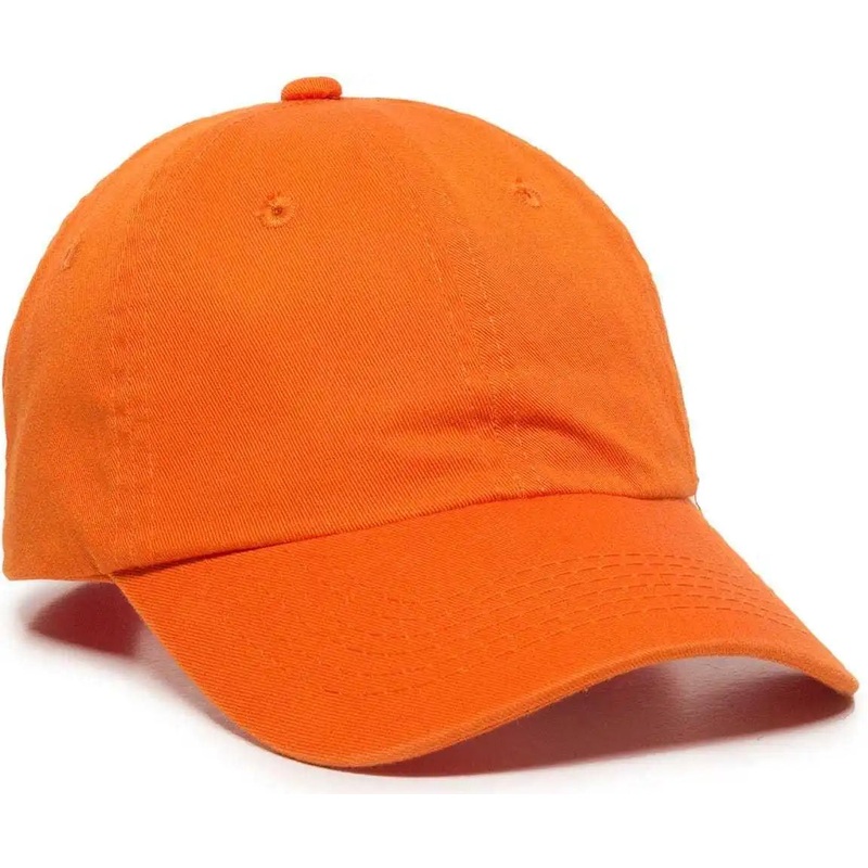 OC Sports GWT-116  Adj. Garment Wash Cotton Baseball Cap – Orange