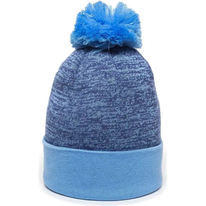 OC Sports PWC-100 Pixel Watch Beanie with Pom – Navy Columbia Blue