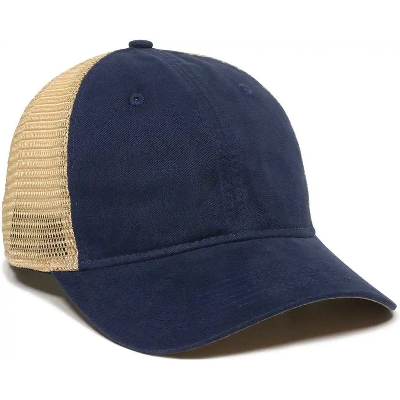 OC Sports PWT-200M Adjustable Mesh Back Cap – Navy Tea Stain