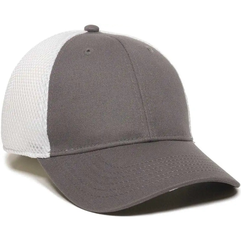 OC Sports SWM-600 Cotton Twill And Mesh Adjustable Cap – Charcoal Wh