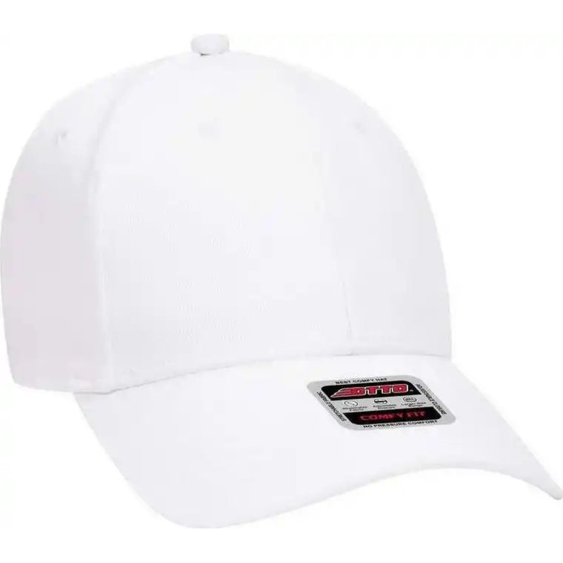 OTTO 19-1283 Comfy Fit 6 Panel Low Profile Baseball Cap – White